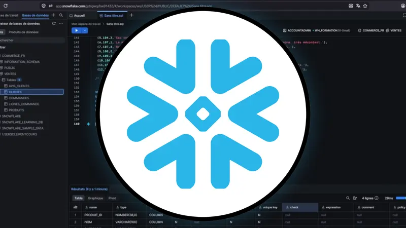 Cours pour apprendre Snowflake : le guide complet du data warehouse