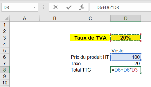 Fructífero Dar derechos Mediante Comment effectuer un calcul de TVA dans Excel (HT ou TTC) – Espritacademique