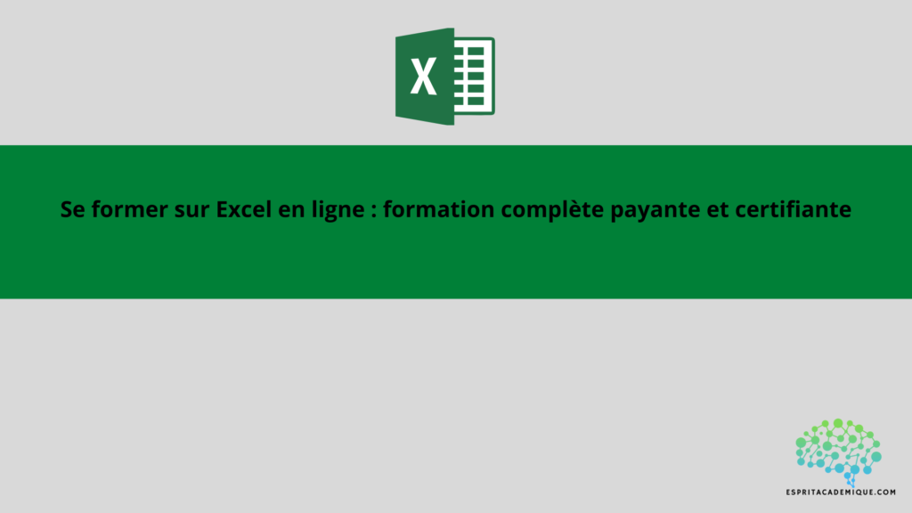 Se former sur Excel en ligne