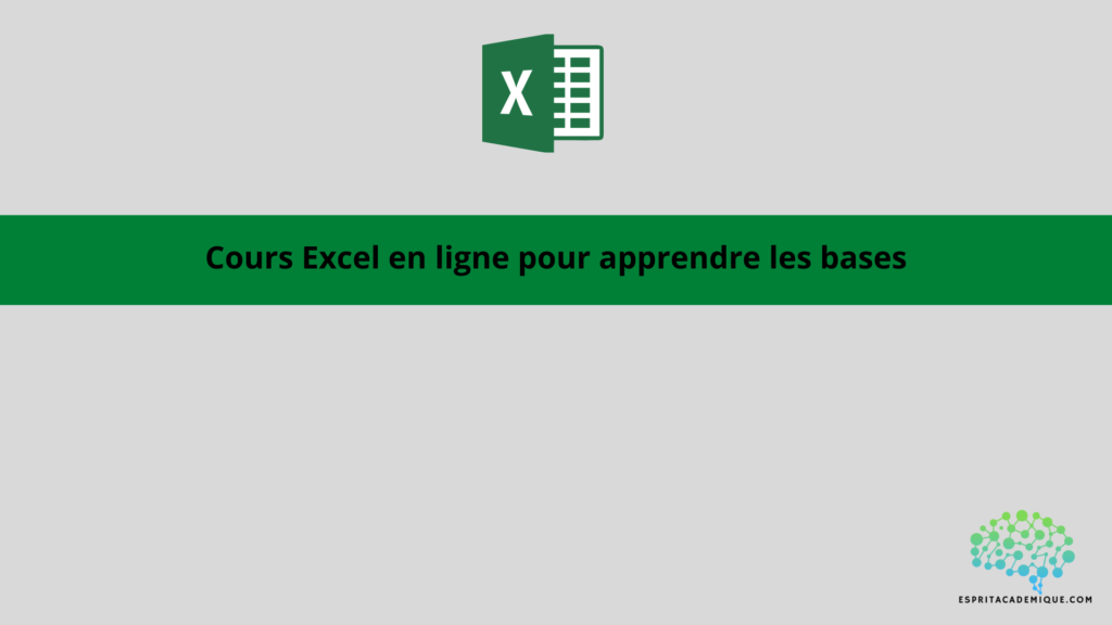 cours excel pour apprendre les bases