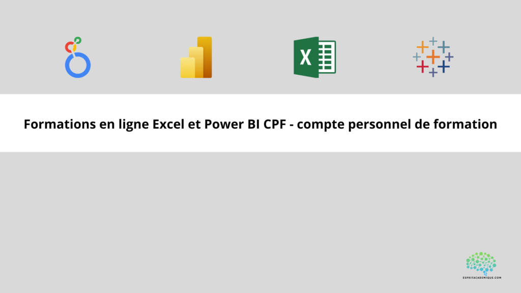 Formations en ligne CPF Microsoft Excel - Power BI