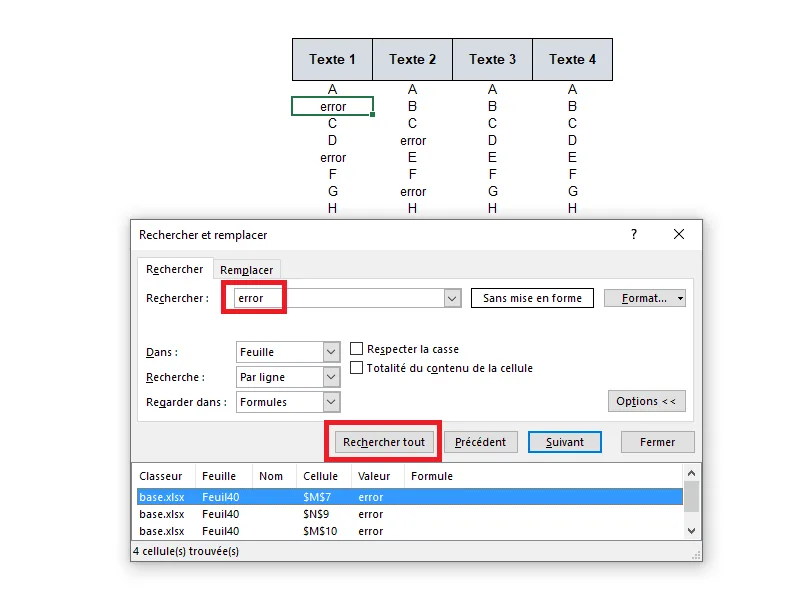 Comment supprimer des colonnes contenant un texte spécifique dans Excel ? 3 3