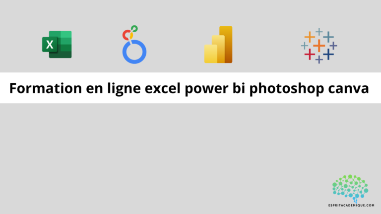 Formation en ligne excel power bi photoshop canva