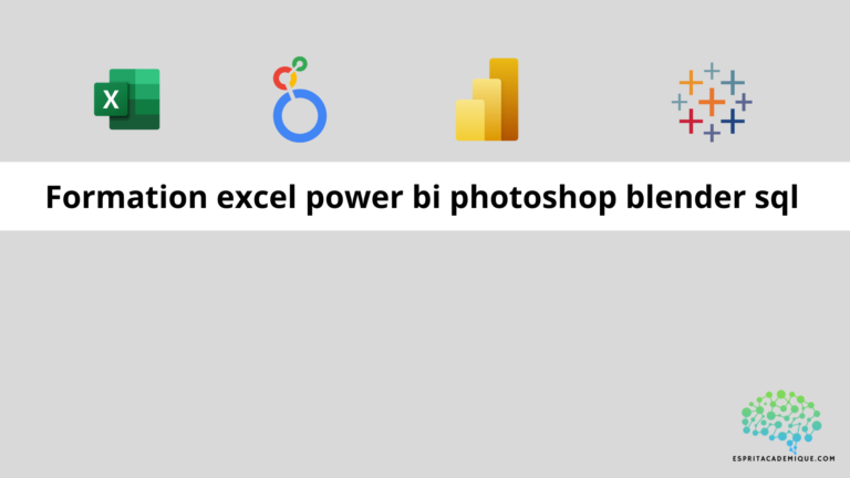 Formation excel power bi photoshop blender sql