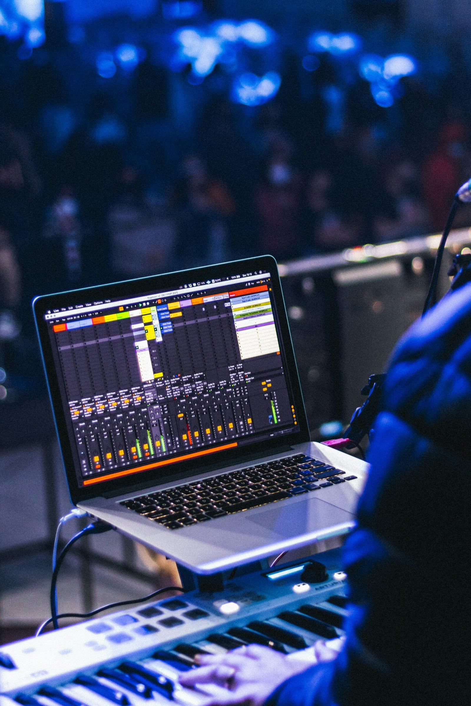 macbook pro on white table